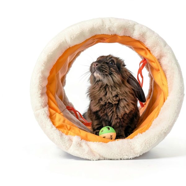ORZECHKO Rabbit Tunnel Oxford Fleece Small Animal Hideaway-3