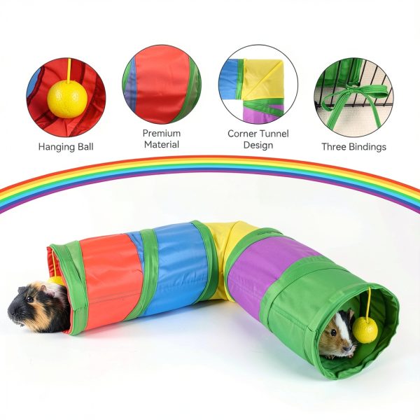 YUEPET Small Animal Tube Foldable Tunnel Pet Hideout-2