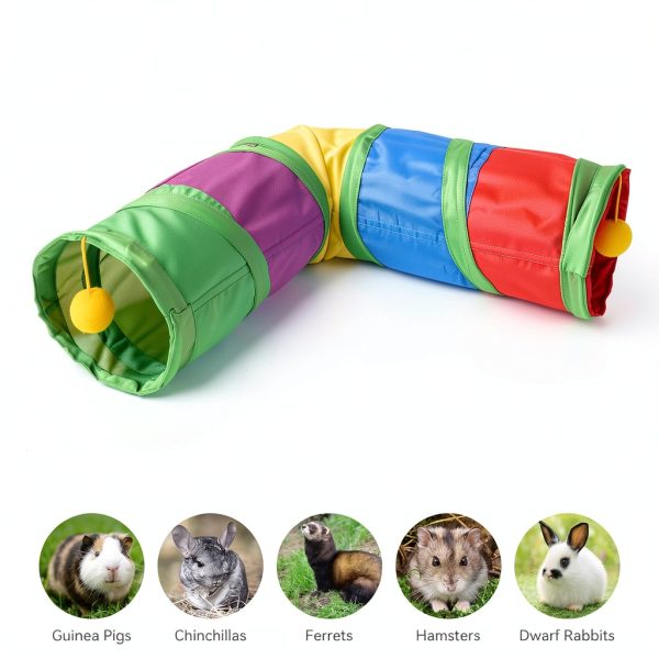 YUEPET Small Animal Tube Foldable Tunnel Pet Hideout-3