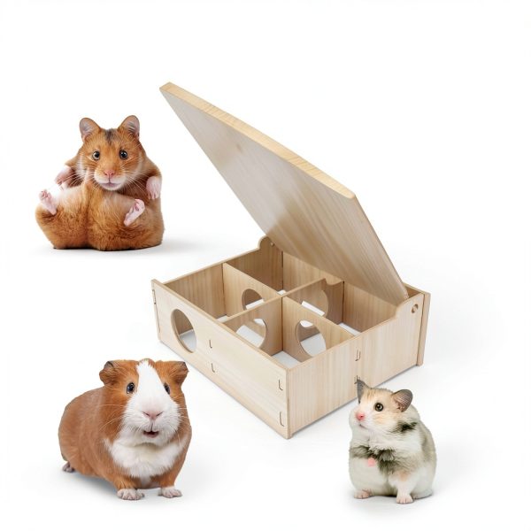 Kcrygogo Wooden Hamster Play Tunnel Flip Cover Design-3