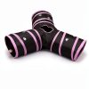 Feesok Cat Tunnel 3 Way Pink Pet Toy for Small Animals-2