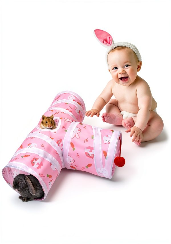 Bissap Rabbit Tunnel Small Animal Toy Durable Collapsible-5