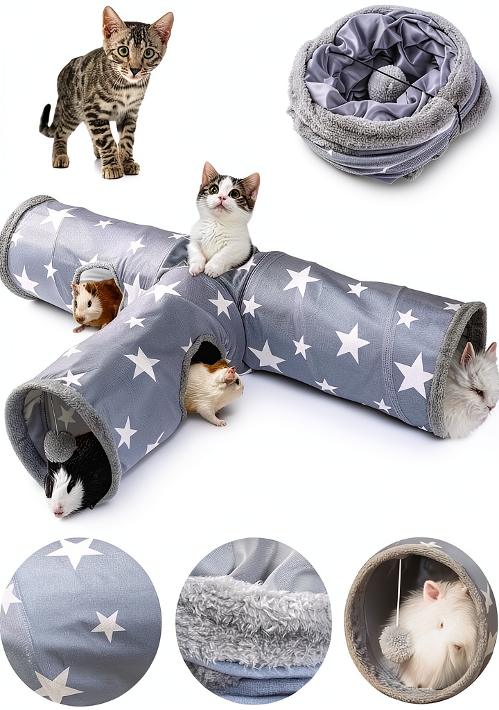 'JanYoo small animal tunnel setup with guinea pigs exploring'