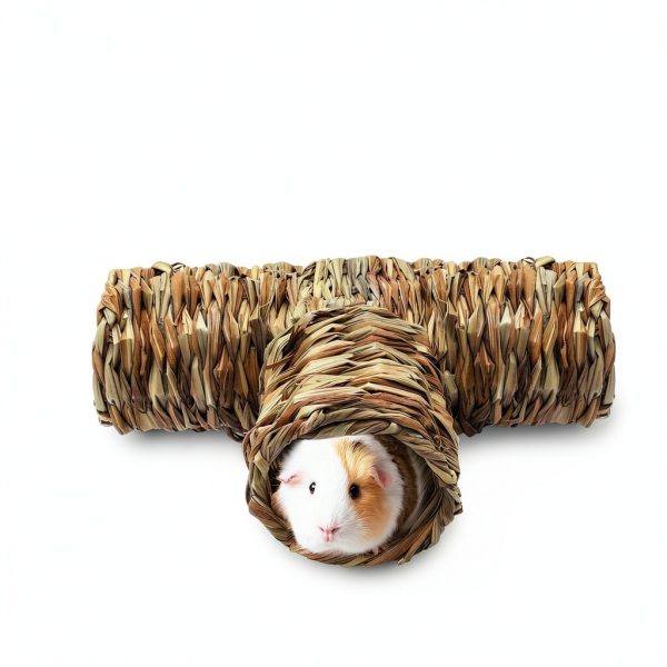 BWOGUE Natural Grass Pet Tunnel for Small Animals Play-4