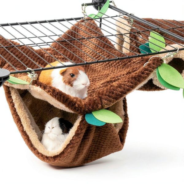 PAWNISAW Small Animal Hammock Tunnel Fleece Bedding-4