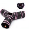 Feesok Cat Tunnel 3 Way Pink Pet Toy for Small Animals-1