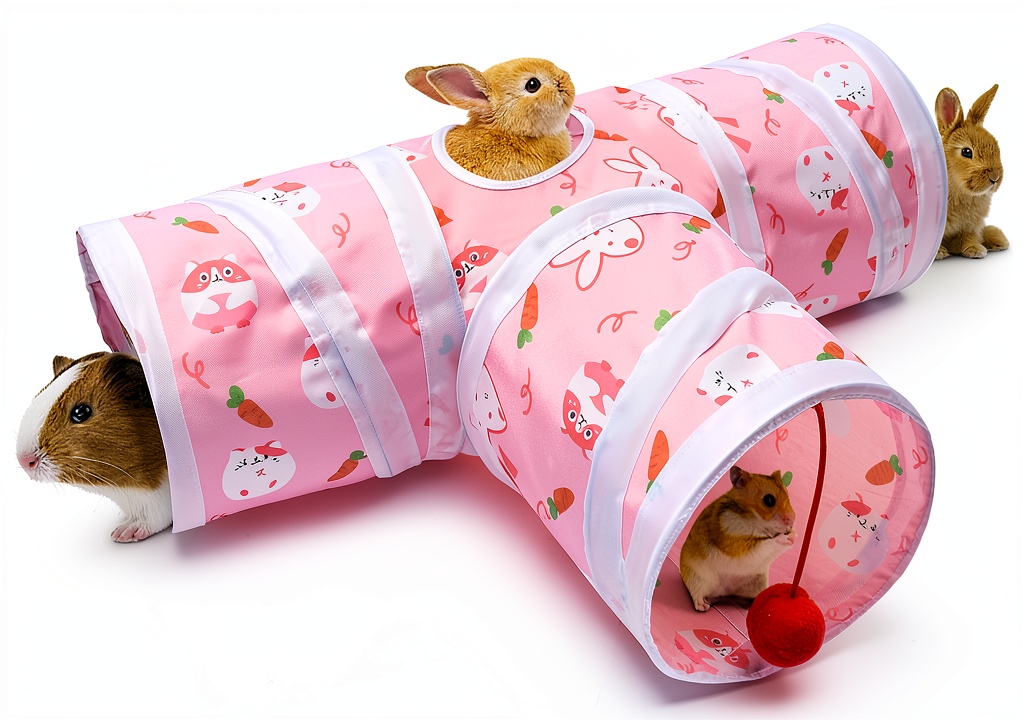Bissap Rabbit Tunnel in T-shape configuration on a clean floor