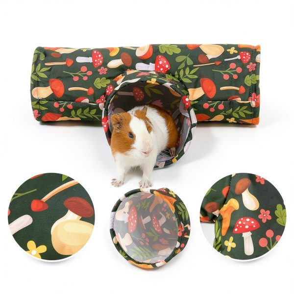 Bienbee 3 Way Guinea Pig Tunnel Foldable Washable Pet Toy-2