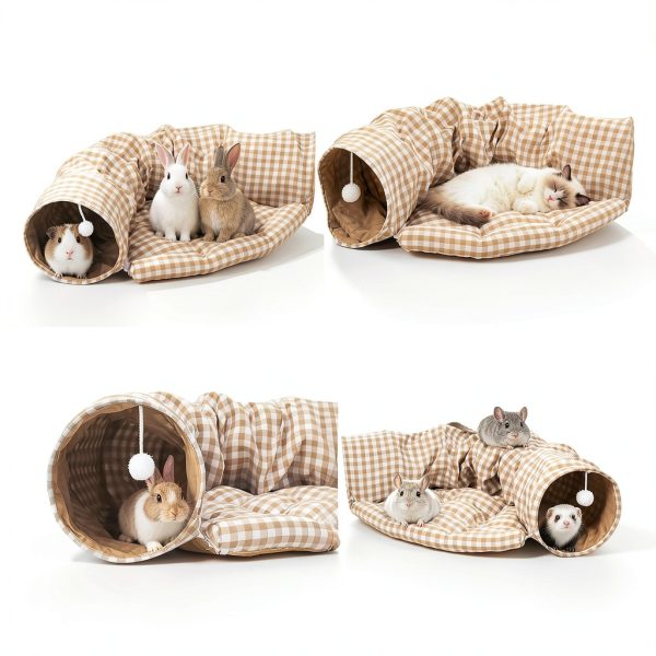Greatbond Rabbit Tunnel Bed Collapsible Pet Play Tube-7