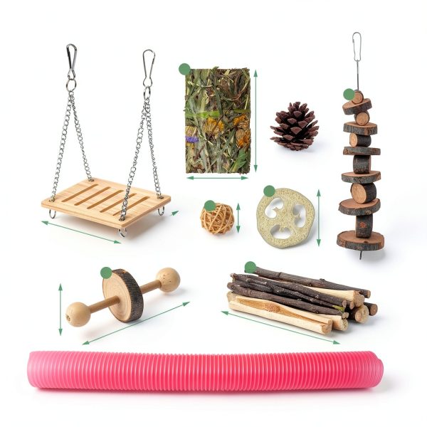 Matafat Small Animal Toys Natural Chew Tunnels Set-1