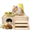 Hamiledyi Wooden Hamster Hideout Multi Chamber Flip Top-2