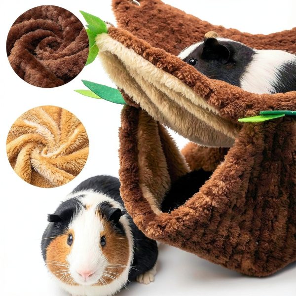 PAWNISAW Small Animal Hammock Tunnel Fleece Bedding-2