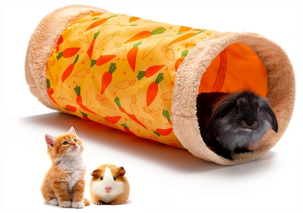 ORZECHKO Rabbit Tunnel Oxford Fleece Small Animal Hideaway-0