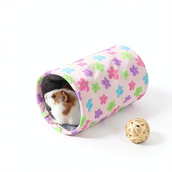 Glittme Small Animal Tunnel Canvas Plush Foldable Pet-1