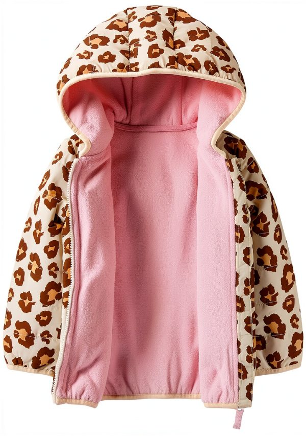 Carter's Baby Girl Jacket Beige Pink Leopard Warm-1
