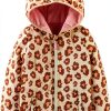 Carter's Baby Girl Jacket Beige Pink Leopard Warm-0