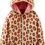 Carter's Baby Girl Jacket Beige Pink Leopard Warm-0