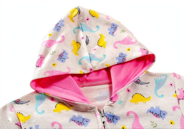 DDSOL Girls Cotton Hoodie Heart Design Zip Up-2