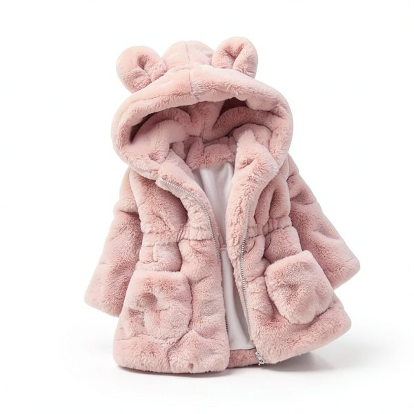 Pink Baby Girl Faux Fur Jacket by Luvable-4