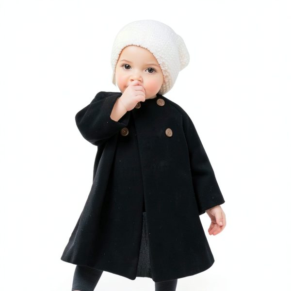 Cotton Blend Baby Girls Coat X115 Button Cardigan 0-6M-2-3Y-4