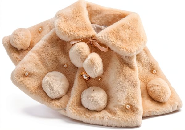 LXXIASHI Baby Girl Winter Fur Coat Pearl Lapel Jacket 0-6M to 2-4T-0