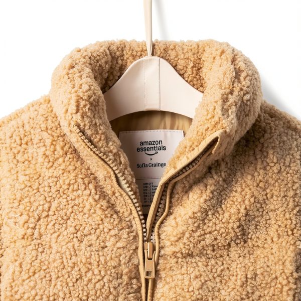 Girls Sherpa Jacket Amazon Essentials Sofia Grainge Sherpa 2T Ivory-3