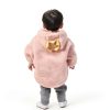 CozyKids Kids Hooded Winter Cape Soft Faux Fur Lining Blue Dinosaur-4