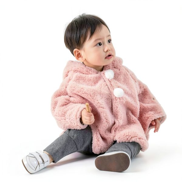 CozyKids Kids Hooded Winter Cape Soft Faux Fur Lining Blue Dinosaur-5