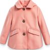 Girls Wool Coat KidStyle Soft Wool Polyester with Hood and Pockets-1