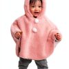 CozyKids Kids Hooded Winter Cape Soft Faux Fur Lining Blue Dinosaur-2