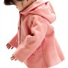 Girls Wool Coat KidStyle Soft Wool Polyester with Hood and Pockets-0
