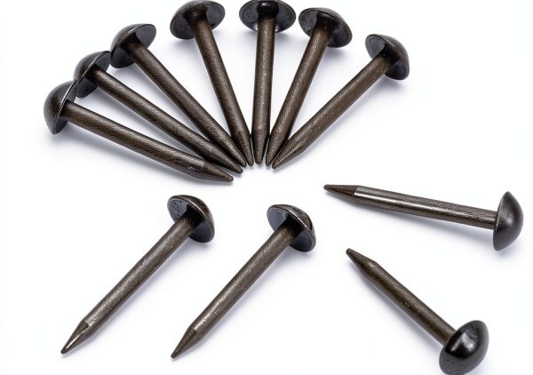 dophee 100Pcs Black Upholstery Nails Tacks Round Head Metal 5x17mm-3