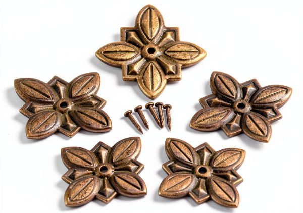 dophee 50Pcs 1.18''x1.06'' Vintage Upholstery Nails Jewelry Box Sofa Furniture Door DIY Decorative Tack Stud-0