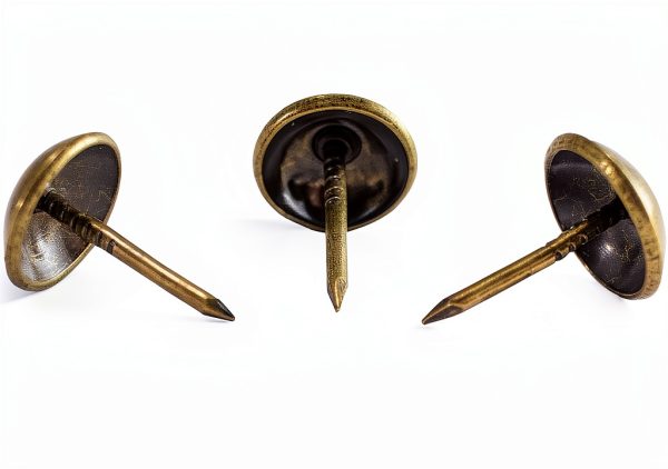 decotacks 500pcs Antique Brass Tacks French Natural 7/16" Head-5