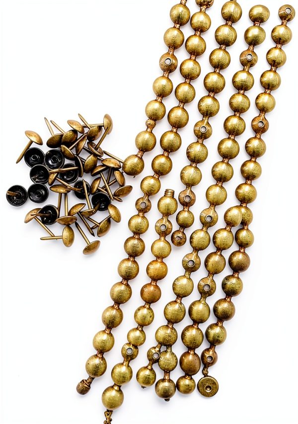 Brass Upholstery Tacks Strips 10m D9.5mm by Let's Decorate Brass Trim-0