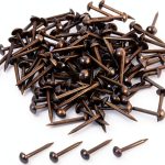 dophee 100Pcs Black Upholstery Nails Tacks Round Head Metal 5x17mm-0