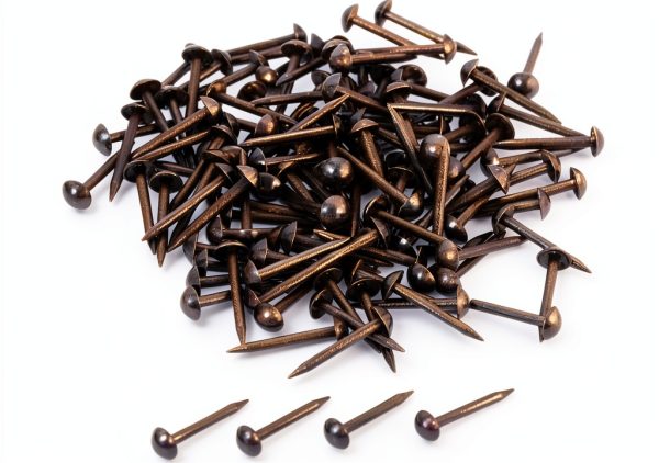 dophee 100Pcs Black Upholstery Nails Tacks Round Head Metal 5x17mm-0