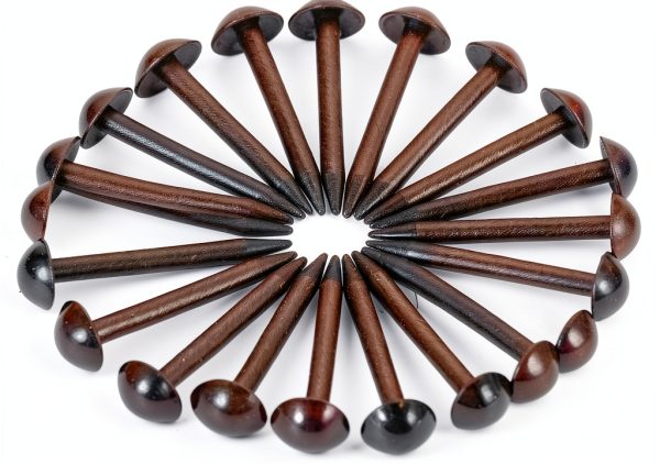 dophee 100Pcs Black Upholstery Nails Tacks Round Head Metal 5x17mm-1