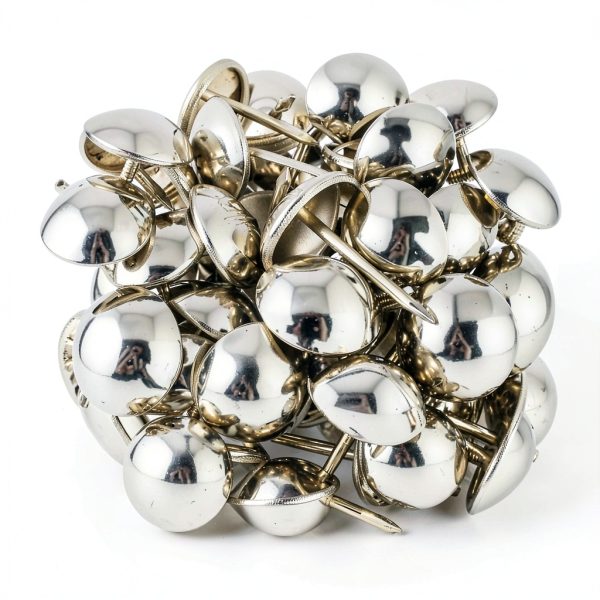 decotacks® Silver Finish Upholstery Nails, Furniture Tacks Thumb Tacks, Push Pin 7/16in - 100 Pcs/Box [Nickel/Silver Finish] DX0511-1