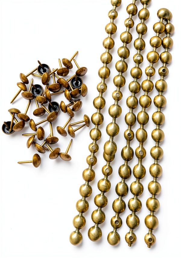 Brass Upholstery Tacks Strips 10m D9.5mm by Let's Decorate Brass Trim-3