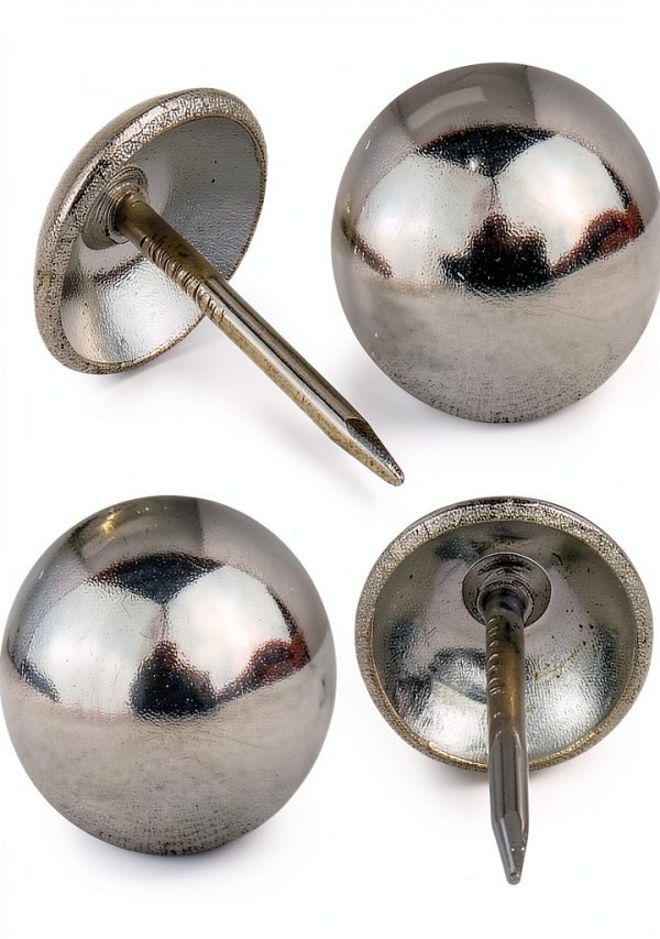 decotacks® Silver Finish Upholstery Nails, Furniture Tacks Thumb Tacks, Push Pin 7/16in - 100 Pcs/Box [Nickel/Silver Finish] DX0511-2