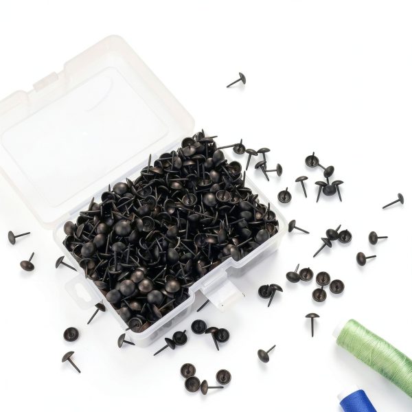 Outus 200 Black Upholstery Tacks 7/16 Inch with Storage Box-1