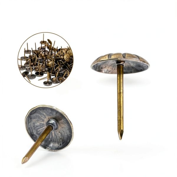 Antique Upholstery Tacks GAQWOK Brass Decorative Nails 200 Piece Set-1