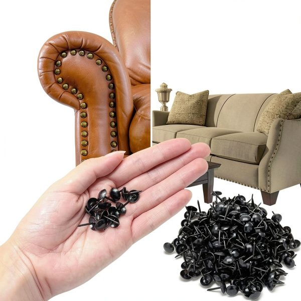 Metal Thumb Tacks 200 Pcs Vintage Black Upholstery Fasteners Rierdge-4