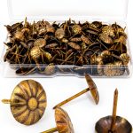 Antique Upholstery Tacks GAQWOK Brass Decorative Nails 200 Piece Set-0