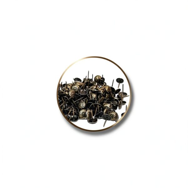 Antique Upholstery Tacks GAQWOK Brass Decorative Nails 200 Piece Set-4