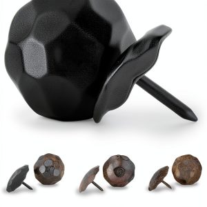 10 Pack Small Round Head Iron Clavos Decorative Nails Black 1 Inch-0