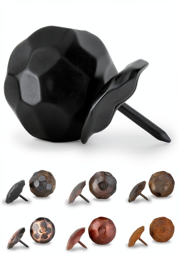 10 Pack Small Round Head Iron Clavos Decorative Nails Black 1 Inch-0